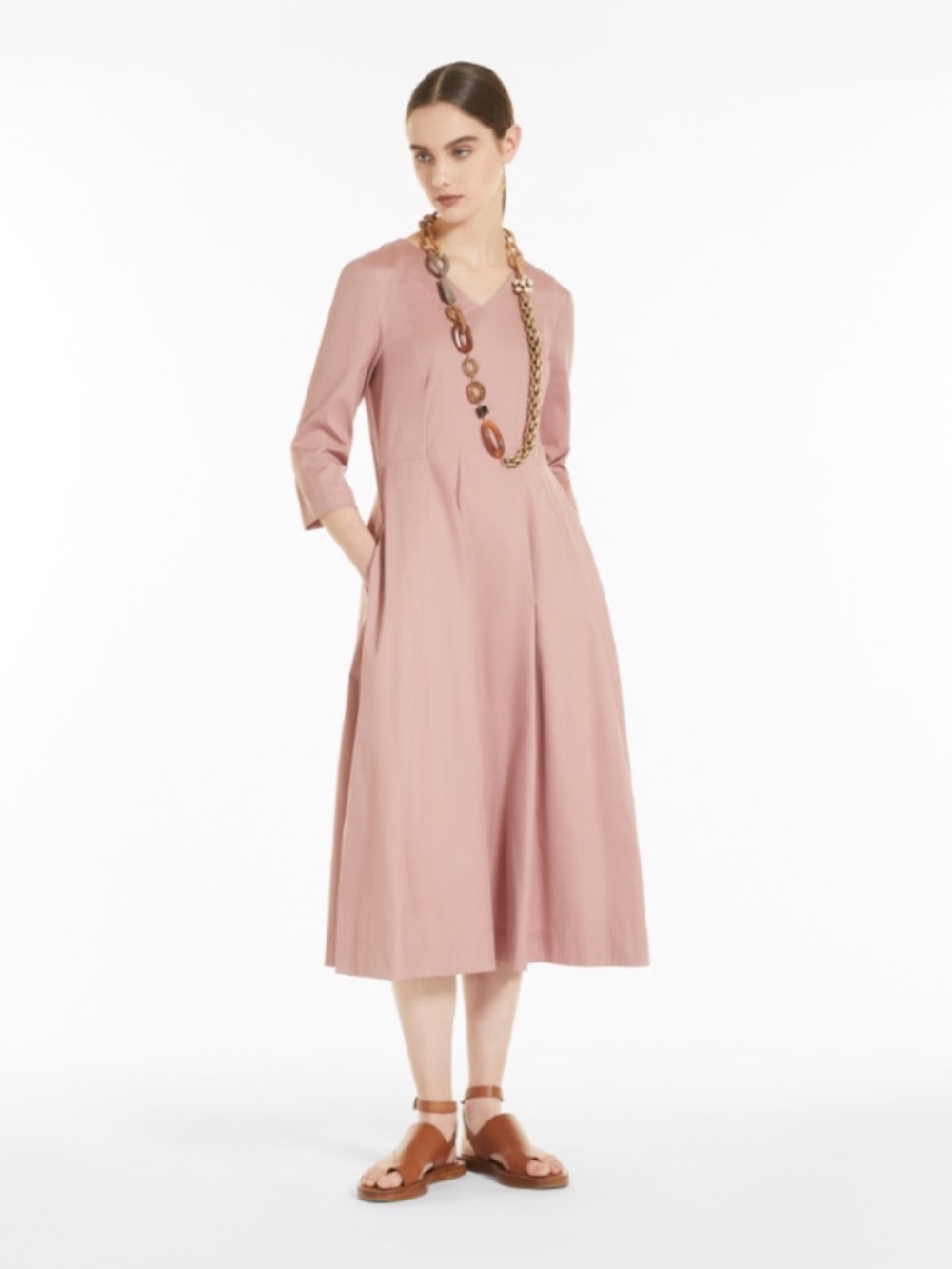 MaxMara Cotton Poplin Dress. Color: Antique Rose. Size: 2